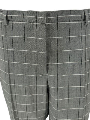 A-K-R-I-S Punto Grey Windowpane Wool Pantsuit – Jacket Size 8, Pants Size 10