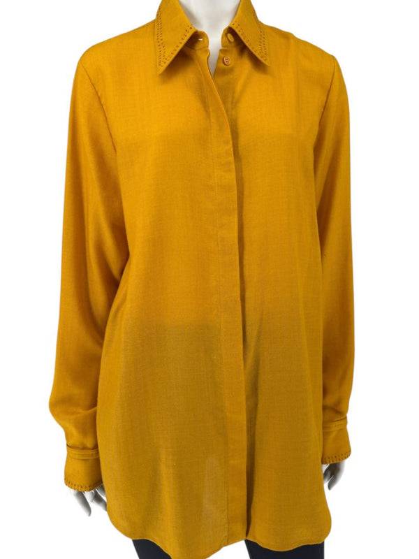 Gabriela Hearst Golden Birch Embroidered Shirt – Size IT 46