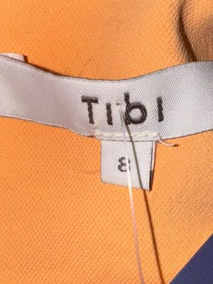 Tibi Apricot Sculpted Sleeve Shift Dress – Size 8