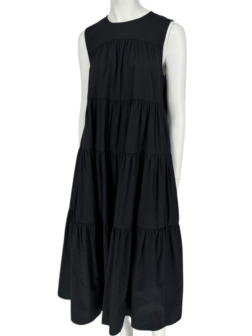 CO Essentials Black Tiered Sleeveless Midi Dress – Size M