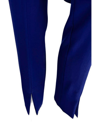 Max Mara Blue Virgin Wool Blend Pant Suit – Size US 12