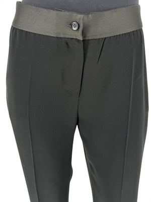 Max Mara Black Tailored Pants with Contrast Waistband – Size 14 (US)