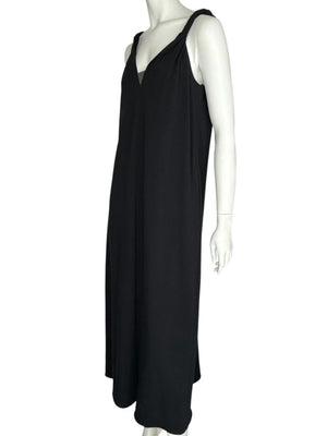 Brunello Cucinelli Black Twisted Strap Maxi Dress with Monili Detail – Size M