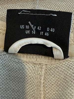 Akris Beige Open-Front Long Jacket – Size US 10