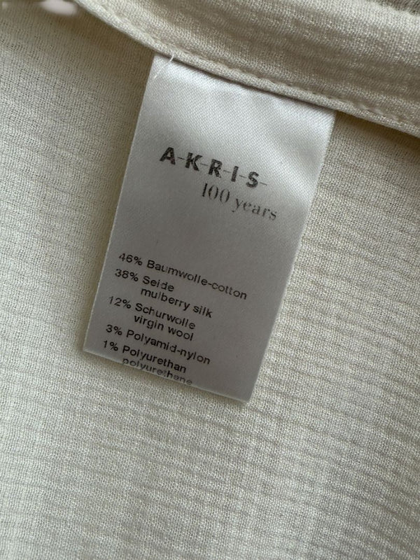 Akris White Textured Cotton-Silk Blend Blazer – Size 8