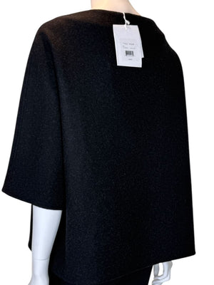 The Row Black Mélange Wool-Blend Top – Size Small