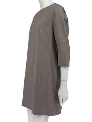 The Row Taupe Wool-Blend Shift Dress – Size M