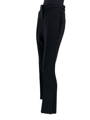 Brunello Cucinelli Black Wool-Blend Split-Hem Tailored Trousers - Size US 8 / IT 44