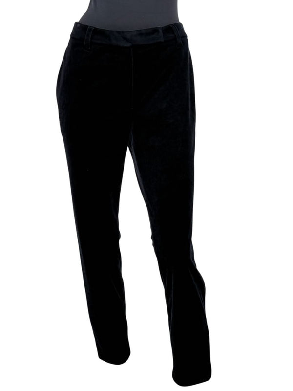 Brunello Cucinelli Black Velvet Side-Zip Ankle Pants - Size IT 46 / US 10