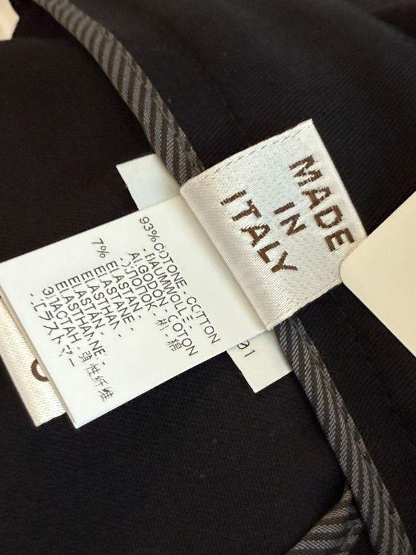 Brunello Cucinelli Black Cropped Stretch Cotton Trousers – Size US 10 / IT 46