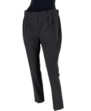 Brunello Cucinelli Charcoal Grey 100% Silk Pants – Size IT 44 / US 8