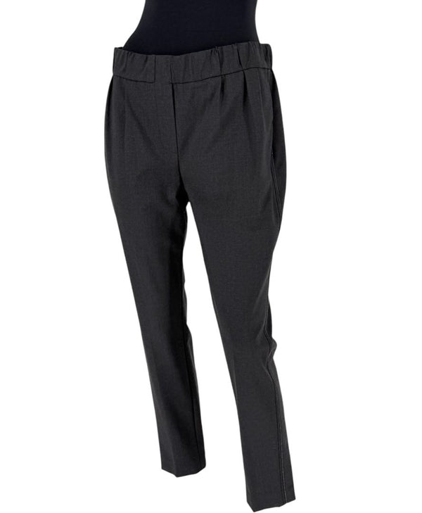 Brunello Cucinelli Charcoal Grey 100% Silk Pants – Size IT 44 / US 8