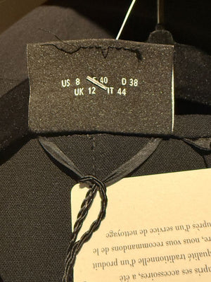 Akris Black Wool Blend Blazer with Sequin Trim - Size US 8