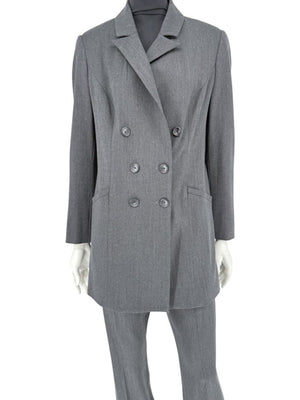 Pamella Roland Charcoal Grey Tailored Pantsuit – Large
