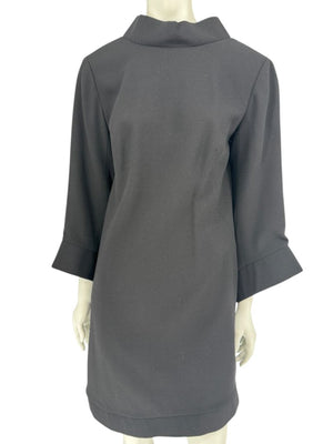 Pamella Roland Black Sculptural Shift Dress – Large