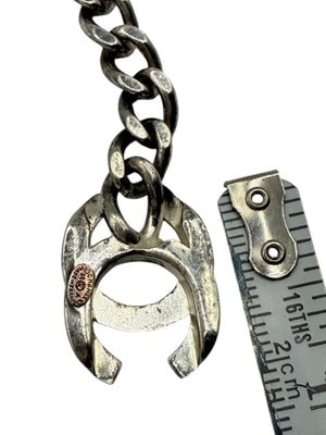 CHANEL Vintage 1996 Silver-Tone CC Turn Lock Chain Necklace