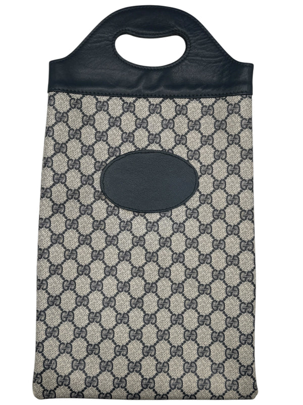 Gucci Vintage GG Canvas &  Leather Champagne Bottle Carrier – Made in Italy