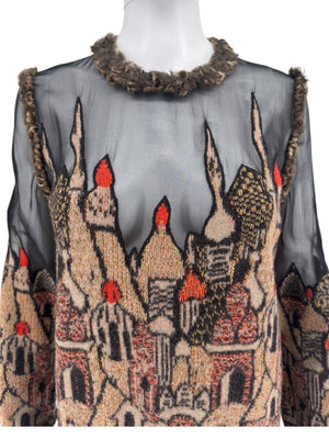 Chanel Paris–Moscow Wool-Blend Embroidered Mini Dress – Size 38 – Brand New With Tags