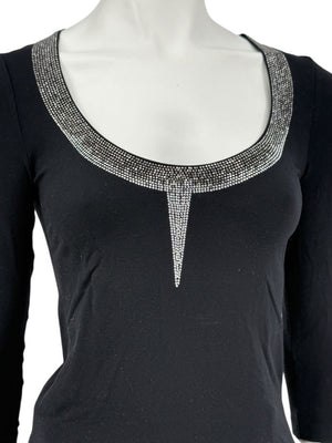 Wolford Black Embellished Neckline Pullover – Size XS