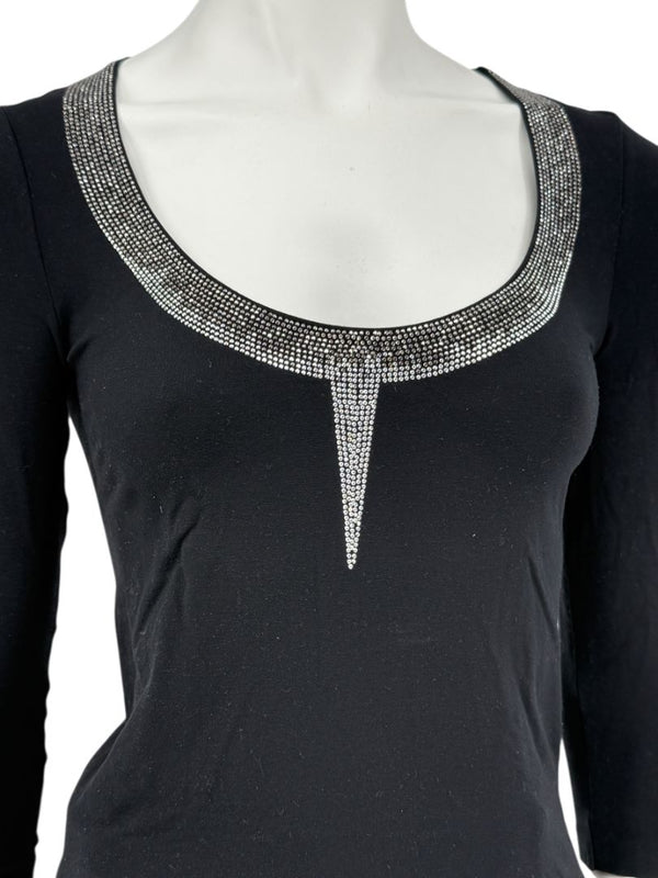 Wolford Black Embellished Neckline Pullover – Size XS