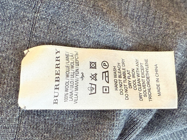 Burberry Sport Grey Wool Zip-Detail Turtleneck Sweater – Size: XS