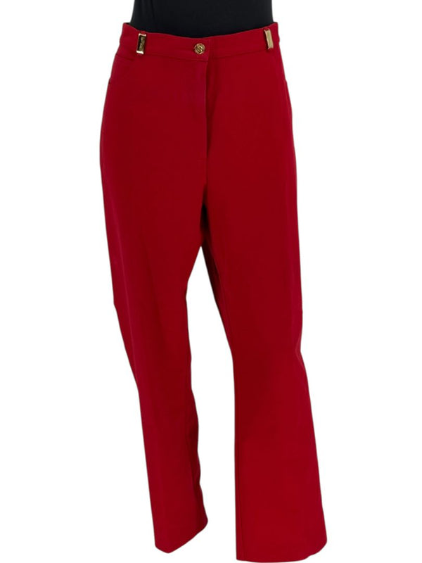 St. John Red Stretch Denim Straight-Leg Jeans – Size 16