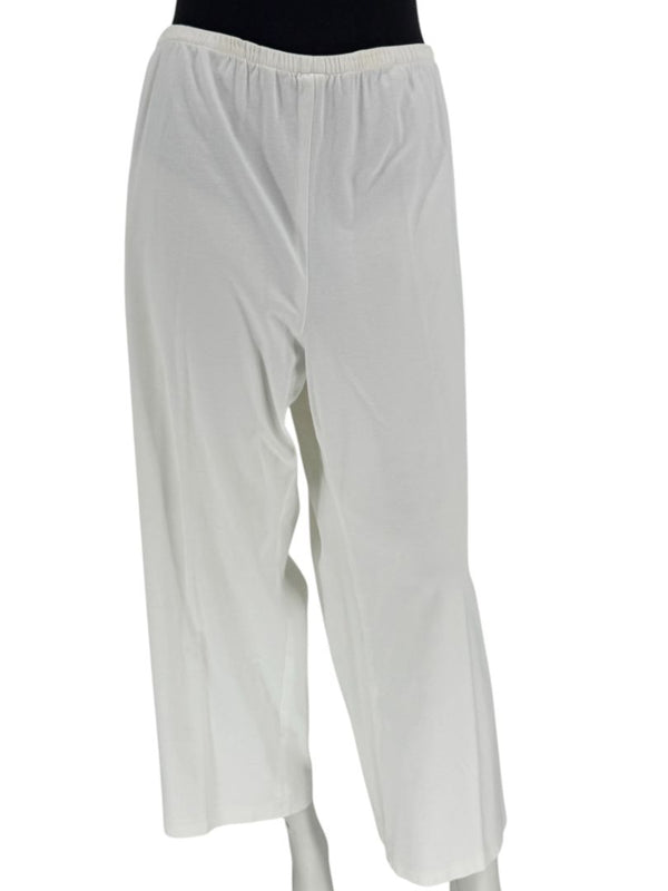 Shamask White Elastic-Waist Pants – Size 2X