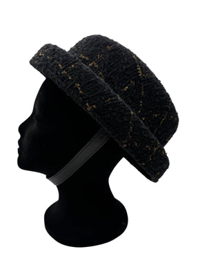 Chanel F/W 2016 Black/Gold Tweed Hat - NEW IN BOX w/Tags