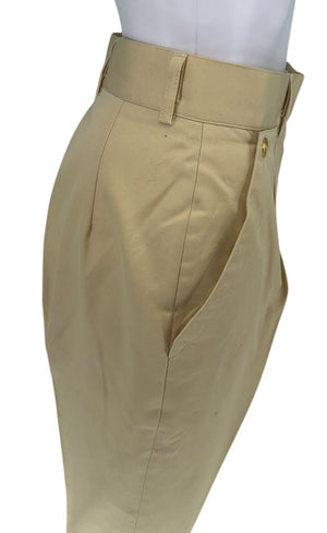 Escada Pale Yellow High-Waisted Pleated Pants – Size 36