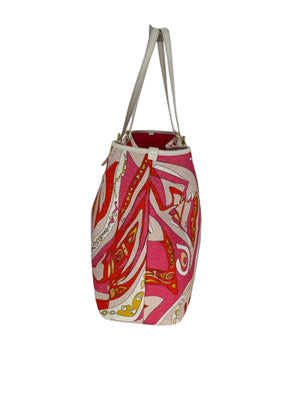Emilio Pucci Patterned Coated Canvas Tote