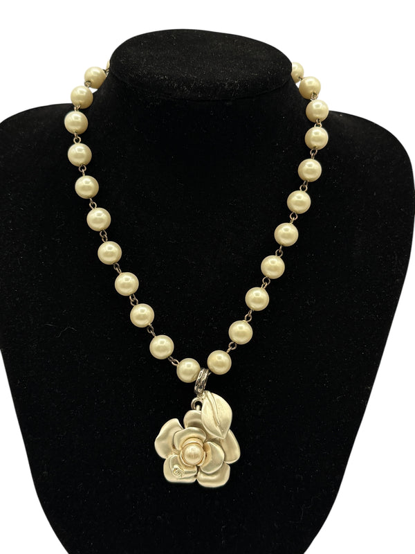 Chanel Mother of Pearl Camellia Necklace