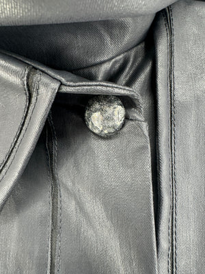 Chanel Spring 2015 Black Coated Cotton Trench Coat Size 10/42