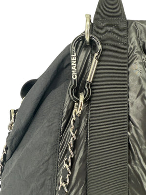 Chanel Black Slouchy Nylon Tote bag with Chain *Brand New*
