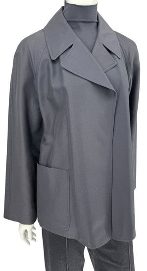 Anne Klein Charcoal Gray Open-Front Jacket – Size Small