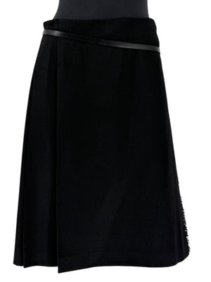 Burberry London Black Wool Kilt Skirt – Size US 12