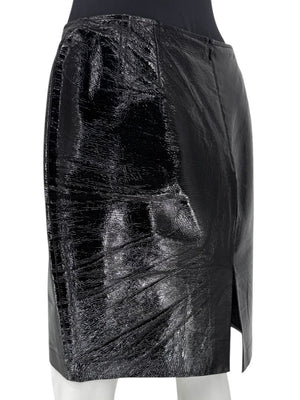 Emanuel Ungaro Liberté Crinkled Patent Leather Skirt – Size 12/46