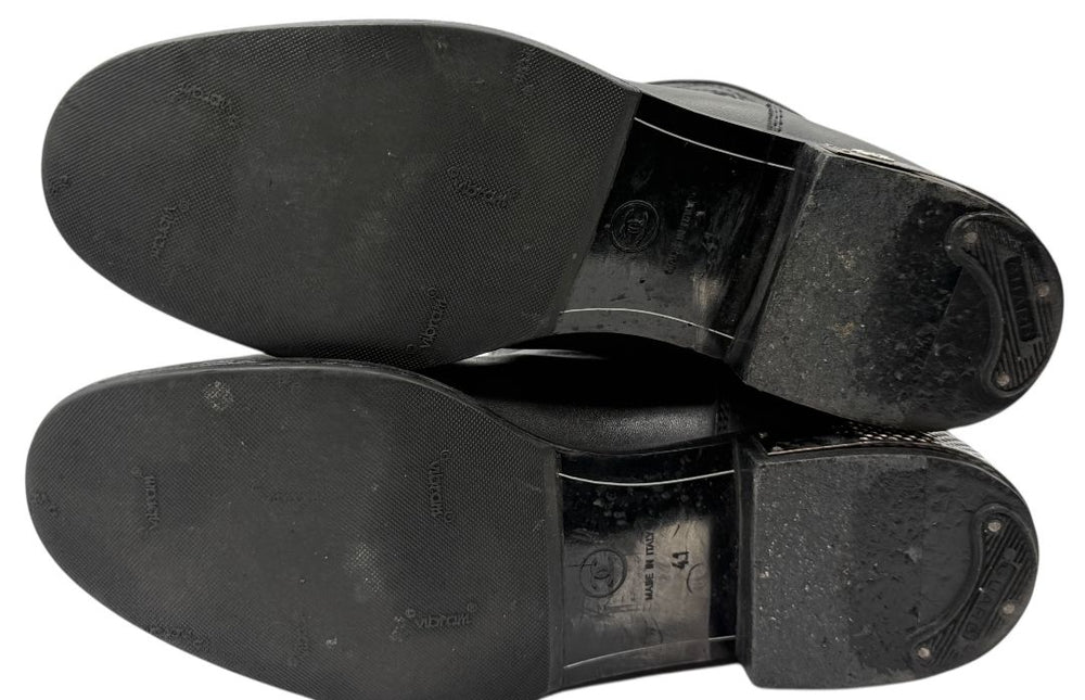 Chanel Quilted Leather Ankle Boots with Silver-Tone Hardware – Size 41