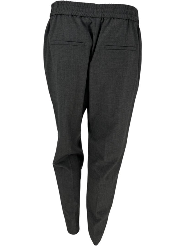 Brunello Cucinelli Charcoal Wool Trousers with Denim Side Stripe - Size 8
