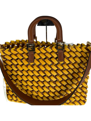 Fendi Spring 2020 Peekaboo Woven Mink & Leather Runway Tote – Brand New with Tags