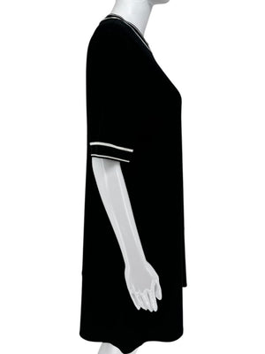 Rag & Bone Black Tipped Knit T-Shirt Dress - M