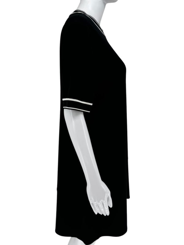 Rag & Bone Black Tipped Knit T-Shirt Dress - M