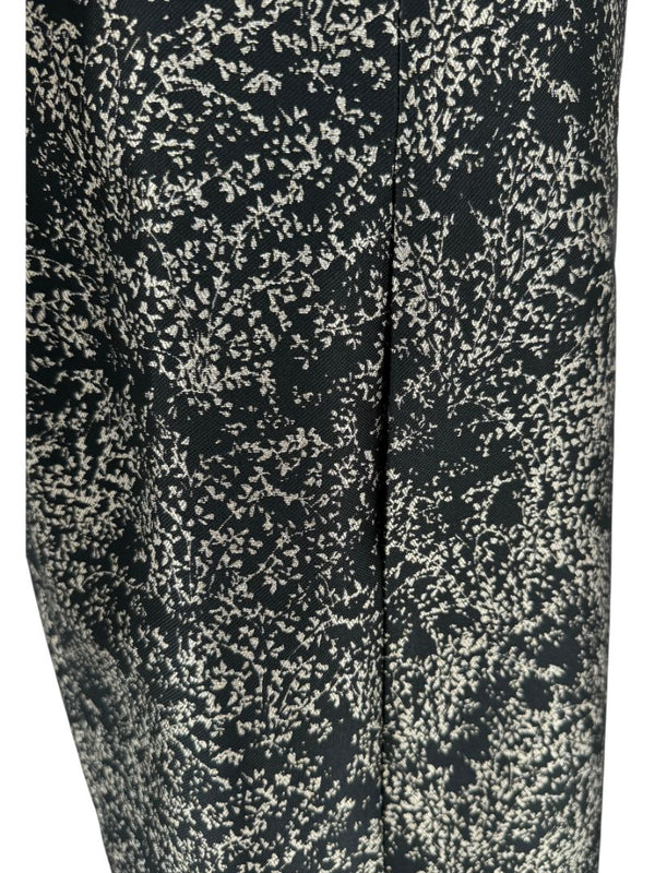 Pamella Roland Metallic Jacquard Sleeveless Dress with Beaded Neckline