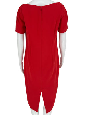 Pamella Roland Sculptural Red Cocktail Dress – Estimated Size 12