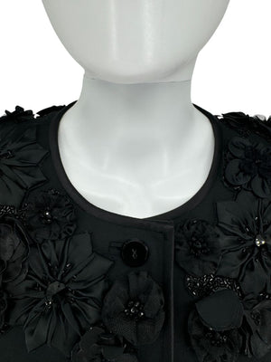 Pamella Roland Embellished Collar Longline Jacket - Large