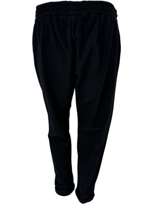 Brunello Cucinelli Black Cotton Joggers with Metallic Trim - Large