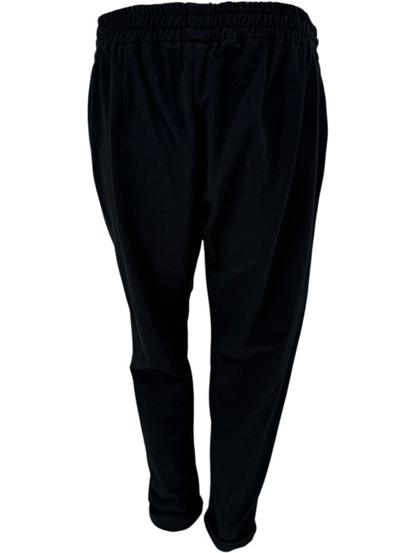 Brunello Cucinelli Black Cotton Joggers with Metallic Trim - Large