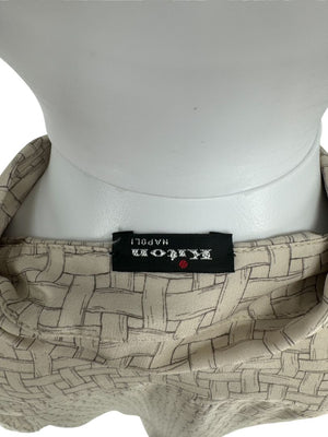 Kiton Woven Print Silk Blouse - L
