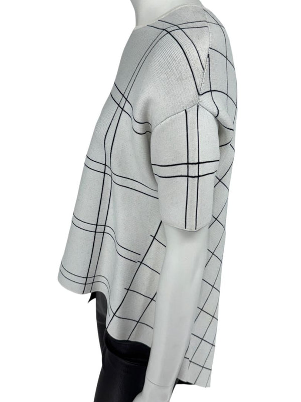 Derek Lam Asymmetrical Windowpane Knit Top - Size Medium