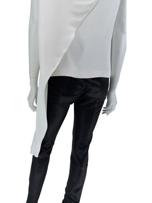 Calvin Klein 205W39NYC Ivory Asymmetrical Drape Top - Size US 8