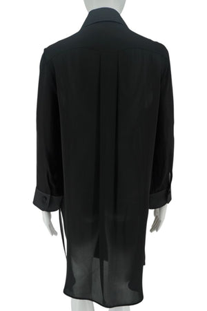 Khaite Pleated Silk Tunic Shirt